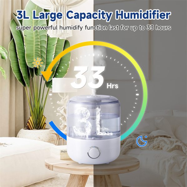3L Mechanical Humidifier  Low Water Level Protection BPA Free - Image 5