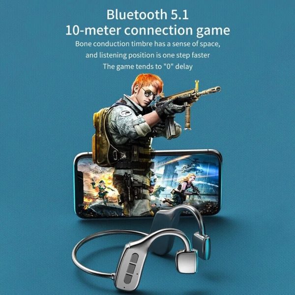 Bone Conduction Headphones Bluetooth 5.1 Wireless Headset Earbuds Outdoor Sport - Image 5