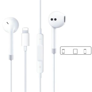 Lightning In-ear Headphones For IPhone14,13,12,11,7,8 Plus, XS, With Lightning Connector, IPhone Wired Earbuds, Built-in Remote Control To Control Music, Calls, And Volume