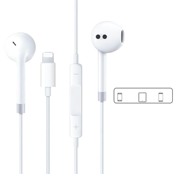 Lightning In-ear Headphones For IPhone14,13,12,11,7,8 Plus, XS, With Lightning Connector, IPhone Wired Earbuds, Built-in Remote Control To Control Music, Calls, And Volume