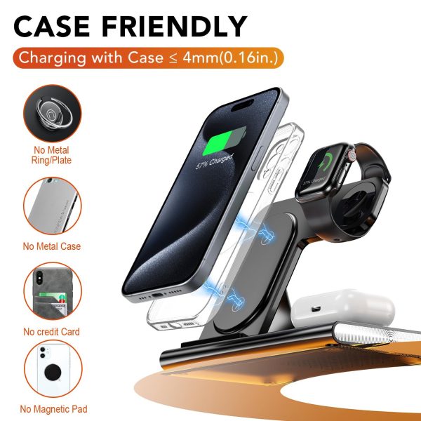 Wireless Charger Station, 4 In 1 Foldable 15W Fast Charging Wireless Charging Station With Night Light For IPods IWatch - Image 7