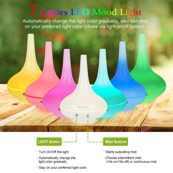 1Pc 200ml Cool Mist Humidifier Ultrasonic Aroma Essential Oil Diffuser With 7 Color LED Lights Waterless Auto Off For Office Home Room Study Yoga Spa - Image 3