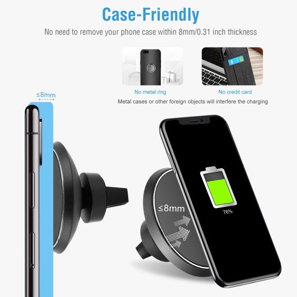 1Pc Magnetic  Qi Wireless Car Charger Car Phone Charger For IOS Phone XS MAX XR Galaxy S10 S9 Tablet GPS Device - Image 9