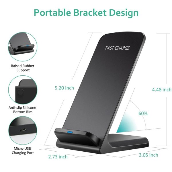 Qi Wireless Fast Charger Charging Pad Stand Dock For Galaxy Phone - Image 9