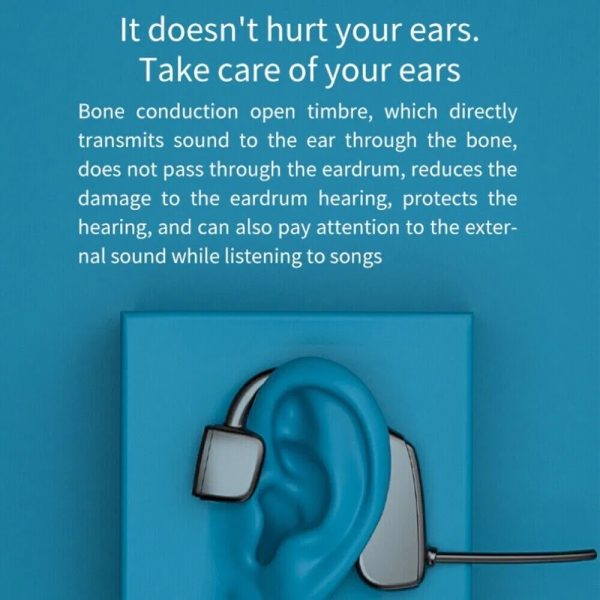 Bone Conduction Headphones Bluetooth 5.1 Wireless Headset Earbuds Outdoor Sport - Image 2