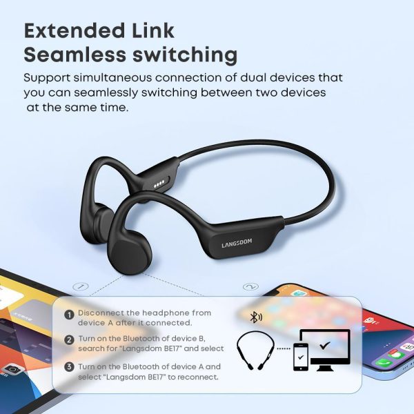 IPX8 Waterproof Headphones, Swimming-specific Bluetooth Headphones, Sports Wireless Earbuds With 32G TF Card, Stereo Bone Conduction Headphones - Image 4