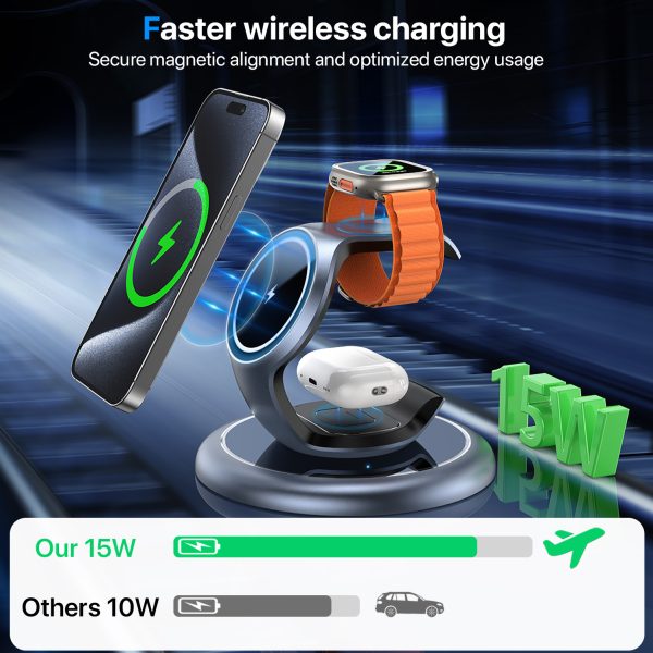3-in-1 Magsafe Charger Wireless Charging Station For Multiple Devices - Image 3