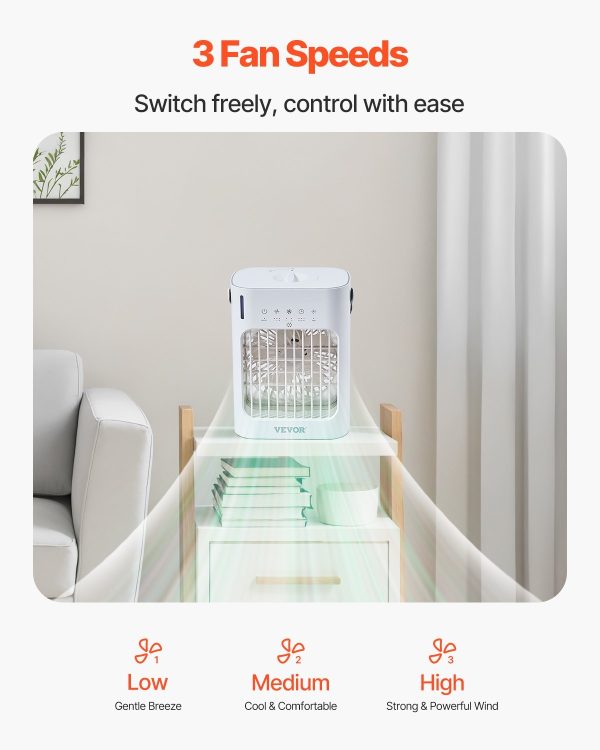 Portable Air Conditioner 4-in-1 Evaporative Air Cooler 700ml Water Tank - Image 6