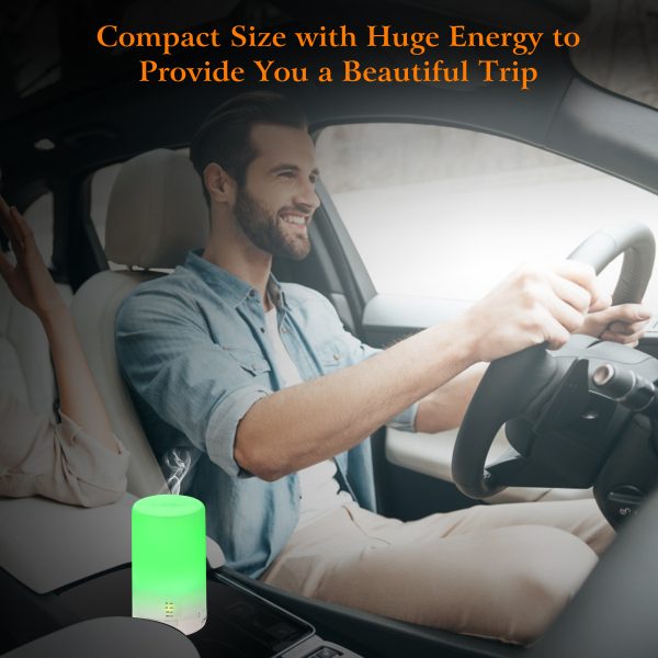 1Pc Mini Cool Mist Humidifier Ultrasonic Aroma Essential Oil Diffuser With 7 Color LED Lights 4 Timer Settings For Office Home Room Vehicle Study Yoga Spa - Image 5