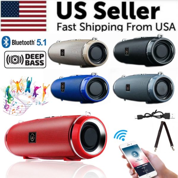 Bluetooth 5.1 Speaker Wireless Waterproof Outdoor Stereo LOUD Bass USBTF Strap - Image 3