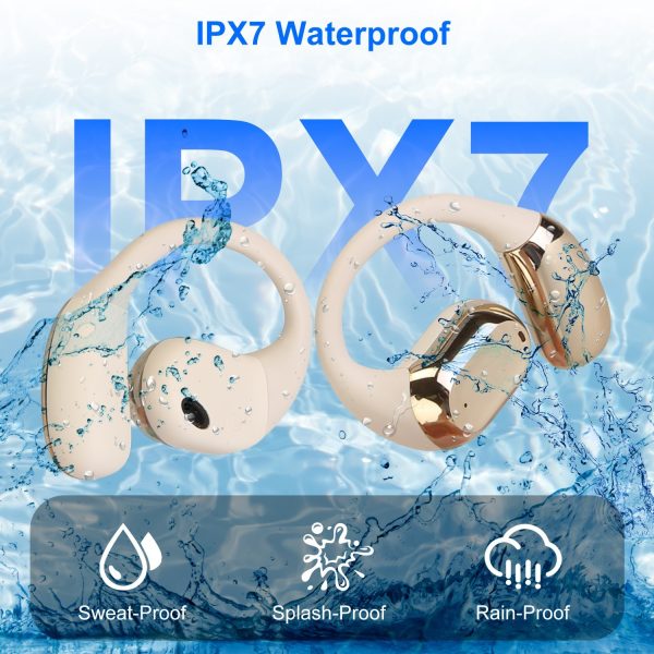 1 Set Wireless V5.4 Open Ear Earbuds With Earhook LED Display Charging Case IPX5 Waterproof 300Hrs Standby Time Touch Control Stereo Sport Headphones For Workout Running - Image 9
