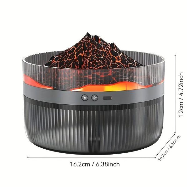 2 Color LED Mood Simulation Volcano Flame Light Humidifier -2L Large Capacity, Aromatherapy Diffuser With Timer, Auto Shutoff, Ultra Quiet Operation, Suitable For Bedroom, Office, Living Room Portable - Image 5