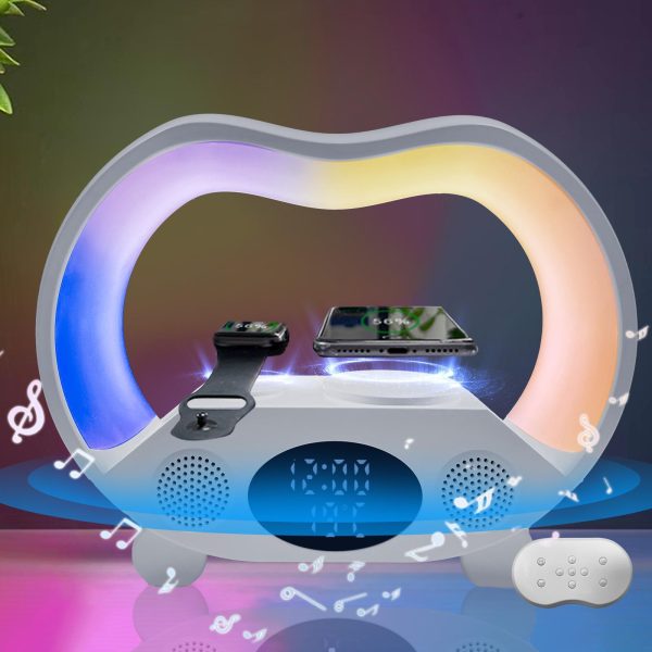 6 In 1 Wireless Charging Night Light Wireless Speaker 15W Wireless Charging Atmosphere Light Home Bedroom Gift - Image 8