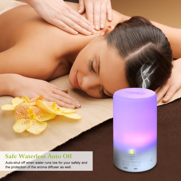 1Pc Mini Cool Mist Humidifier Ultrasonic Aroma Essential Oil Diffuser With 7 Color LED Lights 4 Timer Settings For Office Home Room Vehicle Study Yoga Spa - Image 6