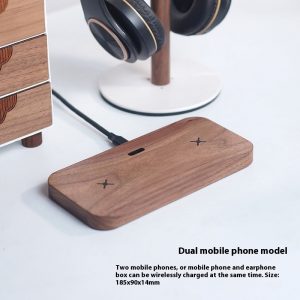 Walnut Universal Double Charge 15W Fast Charge Wireless Phone Charger