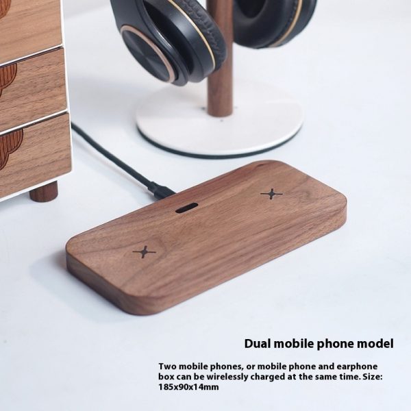 Walnut Universal Double Charge 15W Fast Charge Wireless Phone Charger