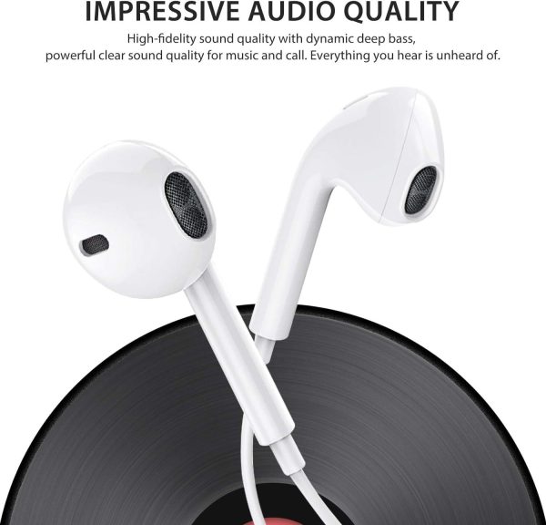 Lightning In-ear Headphones For IPhone14,13,12,11,7,8 Plus, XS, With Lightning Connector, IPhone Wired Earbuds, Built-in Remote Control To Control Music, Calls, And Volume - Image 3