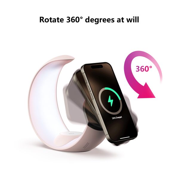 4-in-1 Crescent Magnetic Wireless Charger Stand For Multiple Devices NO Plug - Image 4