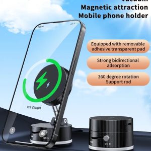 Vacuum Magnetic Phone Holder, Foldable And Retractable, Strong Magnetic, Portable, Multi-scene Use, Easy To Operation, No Bubbles