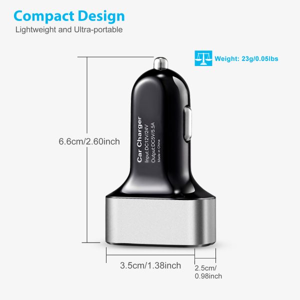 1Pc 3Port USB Car Charger  30W 5.5A For IOS Phone 16 15 14 And More - Image 6