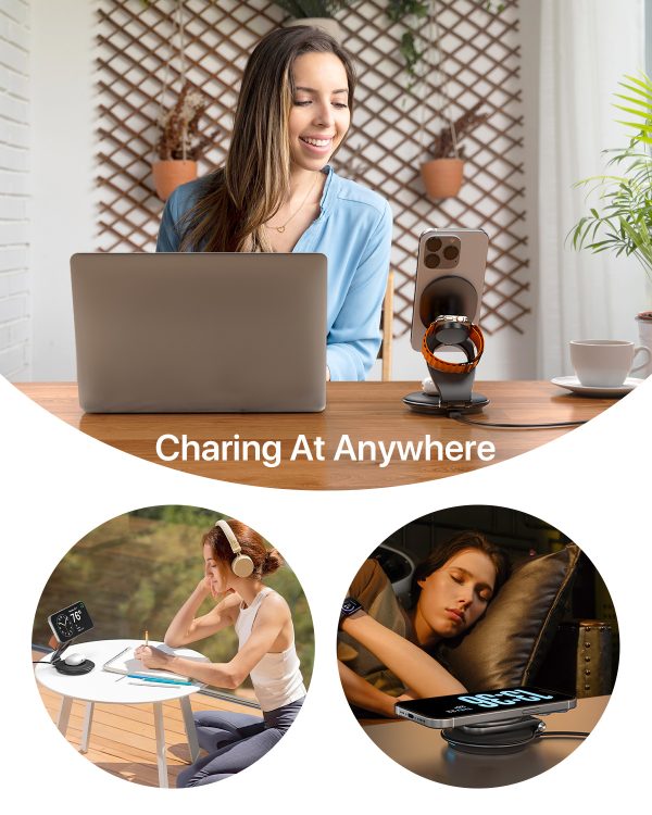 3 In 1 Wireless Travel Magsafe Charger Station For Multiple Devices Magnetic Foldable Charger 30W Charger Included - Image 7