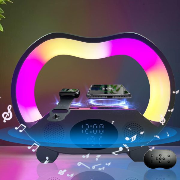 6 In 1 Wireless Charging Night Light Wireless Speaker 15W Wireless Charging Atmosphere Light Home Bedroom Gift - Image 2