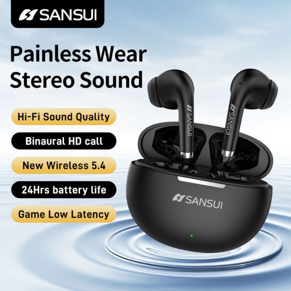 US Warehouse Sansui W6 TWS ENC Noise Reduction Call Earbuds Gaming In-Ear Hi-Fi Stereo Sound Wireless Bluetooth Earphone Airbuds - Image 2