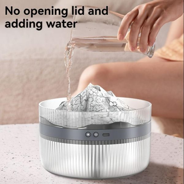 2 Color LED Mood Simulation Volcano Flame Light Humidifier -2L Large Capacity, Aromatherapy Diffuser With Timer, Auto Shutoff, Ultra Quiet Operation, Suitable For Bedroom, Office, Living Room Portable - Image 3