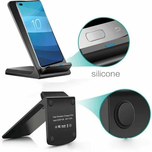 Qi Wireless Fast Charger Charging Pad Stand Dock For Galaxy Phone - Image 10