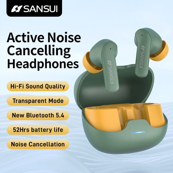 Free Shipping USA Warehouse Sansui W23 ANC ENC Dual Noise Cancelling Bluetooth Earbuds Hi-Fi Stereo Music TWS Wireless Earphone - Image 3