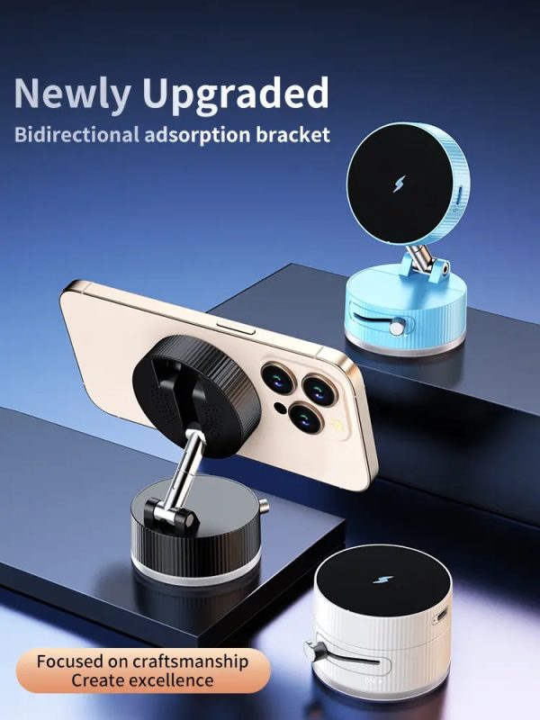 Vacuum Magnetic Phone Holder, Foldable And Retractable, Strong Magnetic, Portable, Multi-scene Use, Easy To Operation, No Bubbles - Image 3