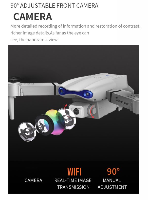 The Battery Configuration Of The E99 Smart Camera Drone Features Real-time Image Transmission From A Single Camera. It Has One-click Touch And Landing Functions. This Is A Foldable Remote-controlled D - Image 7
