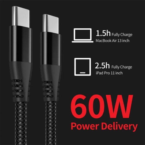 Braided USB C Type-C Fast Charging Data SYNC Charger Cable Cord - Image 4