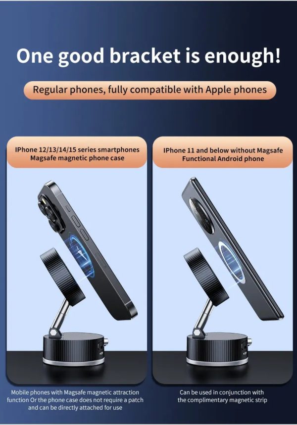 Vacuum Magnetic Phone Holder, Foldable And Retractable, Strong Magnetic, Portable, Multi-scene Use, Easy To Operation, No Bubbles - Image 7