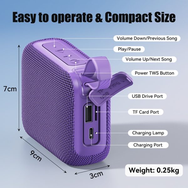 JYX L3 Portable Mini Wireless Speaker & Compact And Lightweight & Supports USB & TF Card, TWS & Excellent Sound Quality & Indoor And Outdoor Party Speakers & Holiday Gifts - Image 8