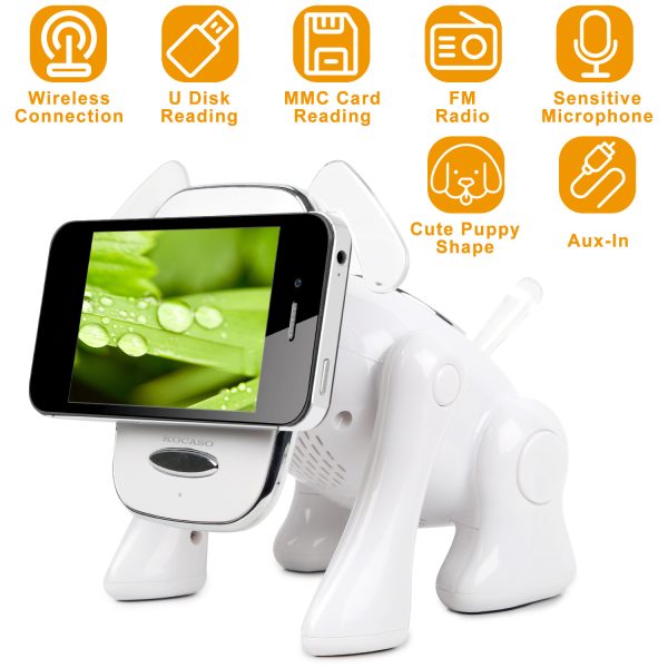 Puppy Dog Wireless Speaker Portable Mini Music Player Stereo Cute Animal Speaker With Built-In Mic FM Radio Stereo Bass MMC Card Slot USB Port For Cellphone Tablet - Image 2