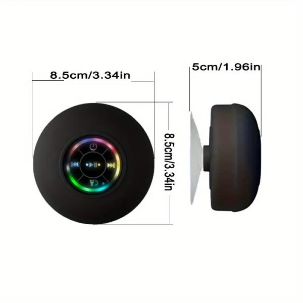 Wireless Speaker In The Bathroom - Audio, USB Charging Button Control, With Suction Cup, Secure Installation - Wireless Connection - Image 2