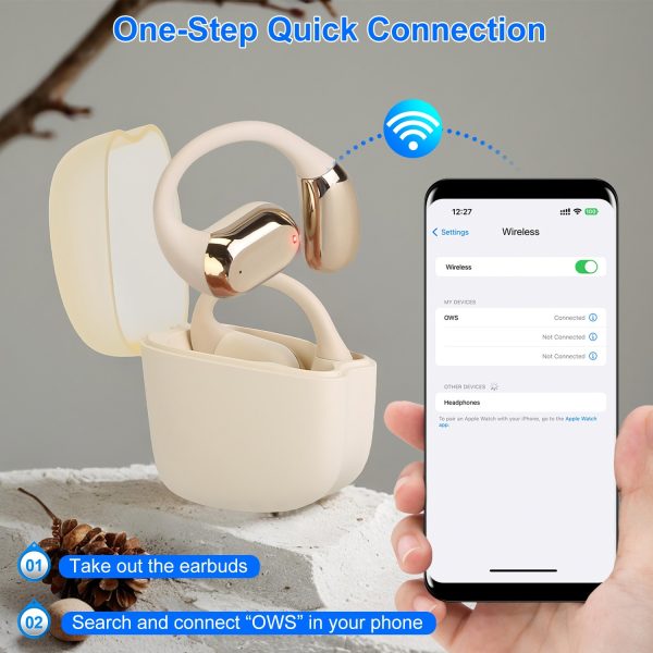 1 Set Wireless V5.4 Open Ear Earbuds With Earhook LED Display Charging Case IPX5 Waterproof 300Hrs Standby Time Touch Control Stereo Sport Headphones For Workout Running - Image 7