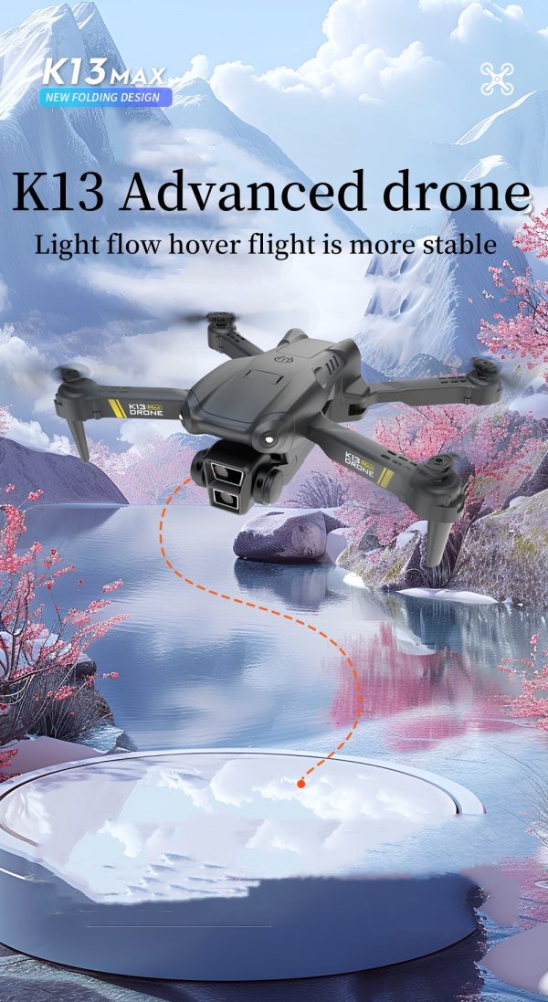 TheK13 Smart Camera Drone With 2 Batteries Features Real-time Image Transmission From A Single Camera. It Has One-click Touch And Landing Functions. This Is A Foldable Remote-controlled Drone Toy, Ma - Image 7