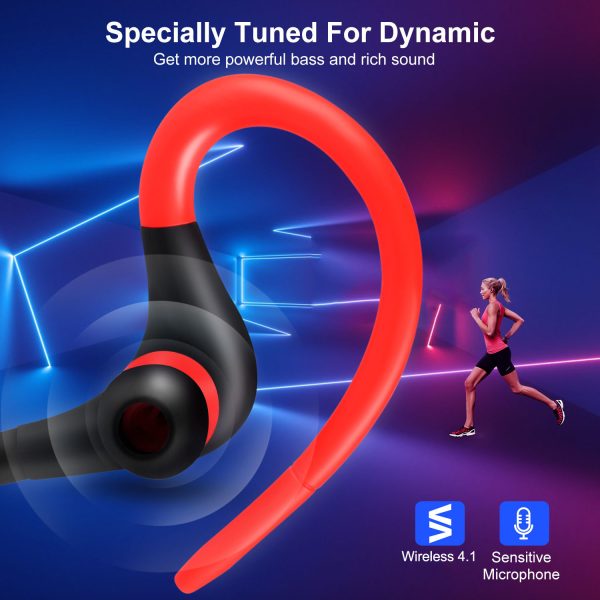 Wireless Headsets V4.1 Sport In Ear Stereo Headphones Sweatproof Noise Canceling Earphones Back Headphone With Mic Handsfree For Running Hiking Travel - Image 4