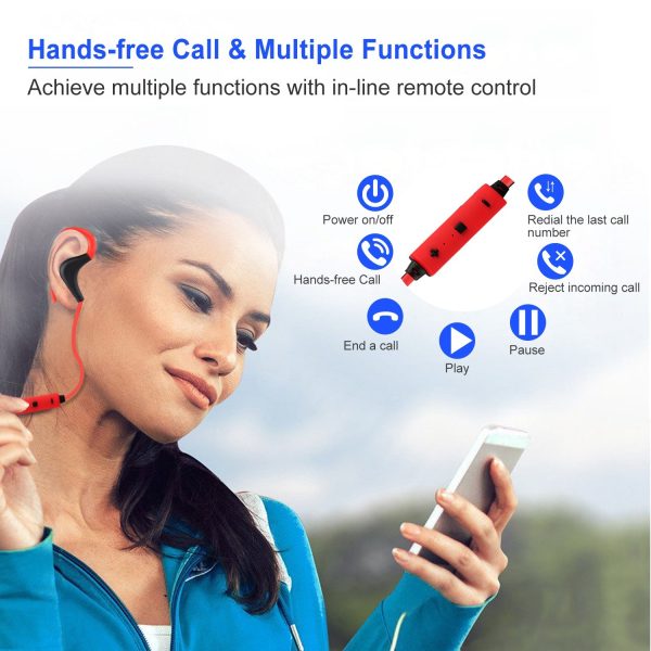 Wireless Headsets V4.1 Sport In Ear Stereo Headphones Sweatproof Noise Canceling Earphones Back Headphone With Mic Handsfree For Running Hiking Travel - Image 9