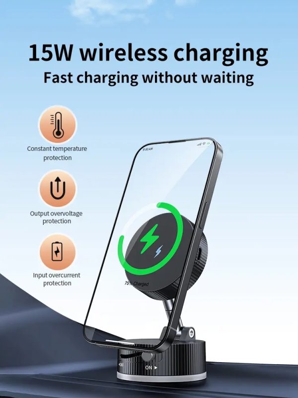 Vacuum Magnetic Phone Holder, Foldable And Retractable, Strong Magnetic, Portable, Multi-scene Use, Easy To Operation, No Bubbles - Image 5