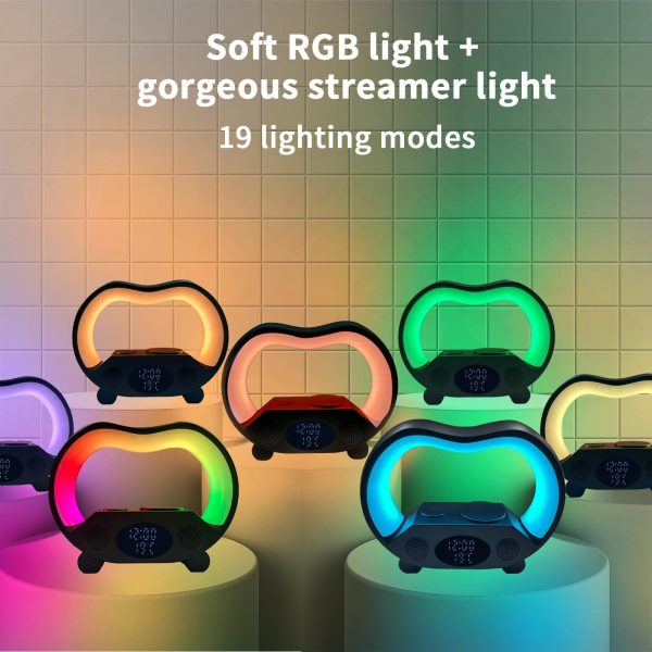 6 In 1 Wireless Charging Night Light Wireless Speaker 15W Wireless Charging Atmosphere Light Home Bedroom Gift - Image 3