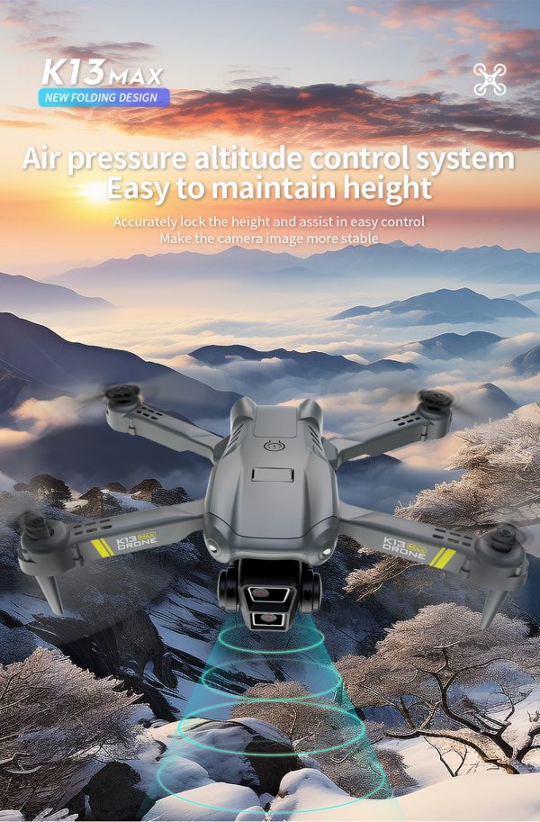 TheK13 Smart Camera Drone With 2 Batteries Features Real-time Image Transmission From A Single Camera. It Has One-click Touch And Landing Functions. This Is A Foldable Remote-controlled Drone Toy, Ma - Image 6