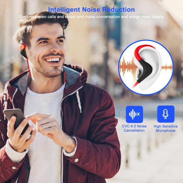 Wireless Headsets V4.1 Sport In Ear Stereo Headphones Sweatproof Noise Canceling Earphones Back Headphone With Mic Handsfree For Running Hiking Travel - Image 3