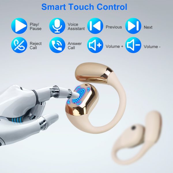 1 Set Wireless V5.4 Open Ear Earbuds With Earhook LED Display Charging Case IPX5 Waterproof 300Hrs Standby Time Touch Control Stereo Sport Headphones For Workout Running - Image 3