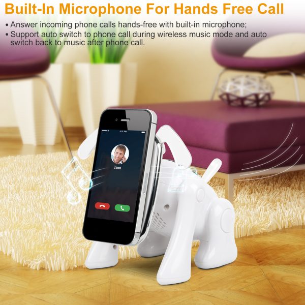 Puppy Dog Wireless Speaker Portable Mini Music Player Stereo Cute Animal Speaker With Built-In Mic FM Radio Stereo Bass MMC Card Slot USB Port For Cellphone Tablet - Image 8