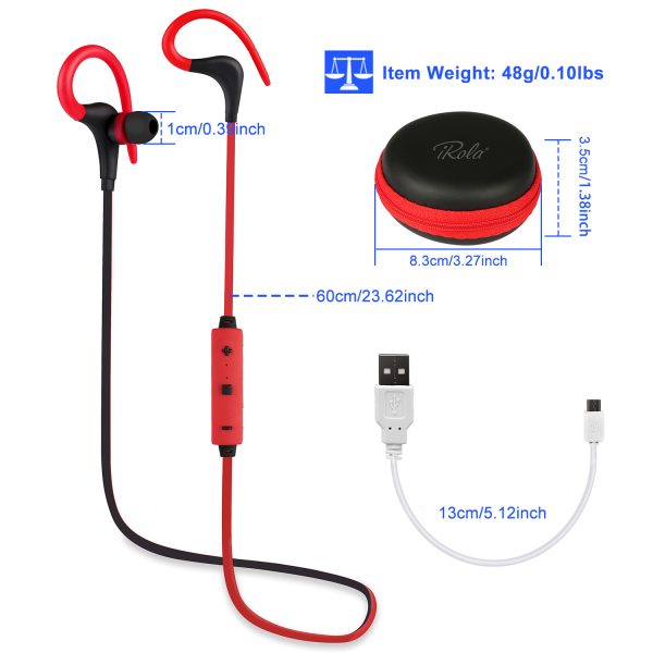 Wireless Headsets V4.1 Sport In Ear Stereo Headphones Sweatproof Noise Canceling Earphones Back Headphone With Mic Handsfree For Running Hiking Travel - Image 6