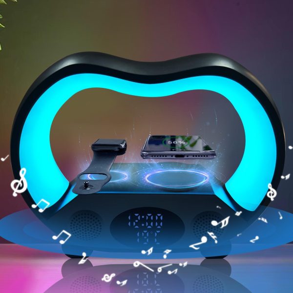 6 In 1 Wireless Charging Night Light Wireless Speaker 15W Wireless Charging Atmosphere Light Home Bedroom Gift - Image 6