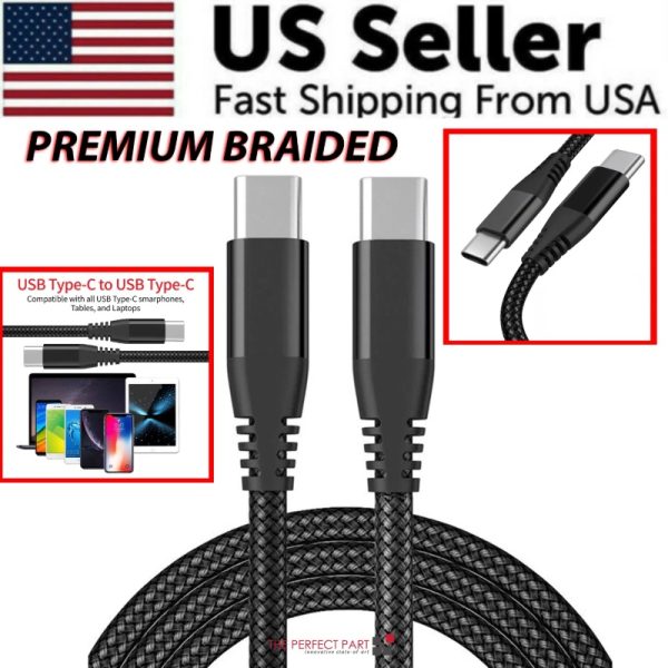 Braided USB C Type-C Fast Charging Data SYNC Charger Cable Cord - Image 6